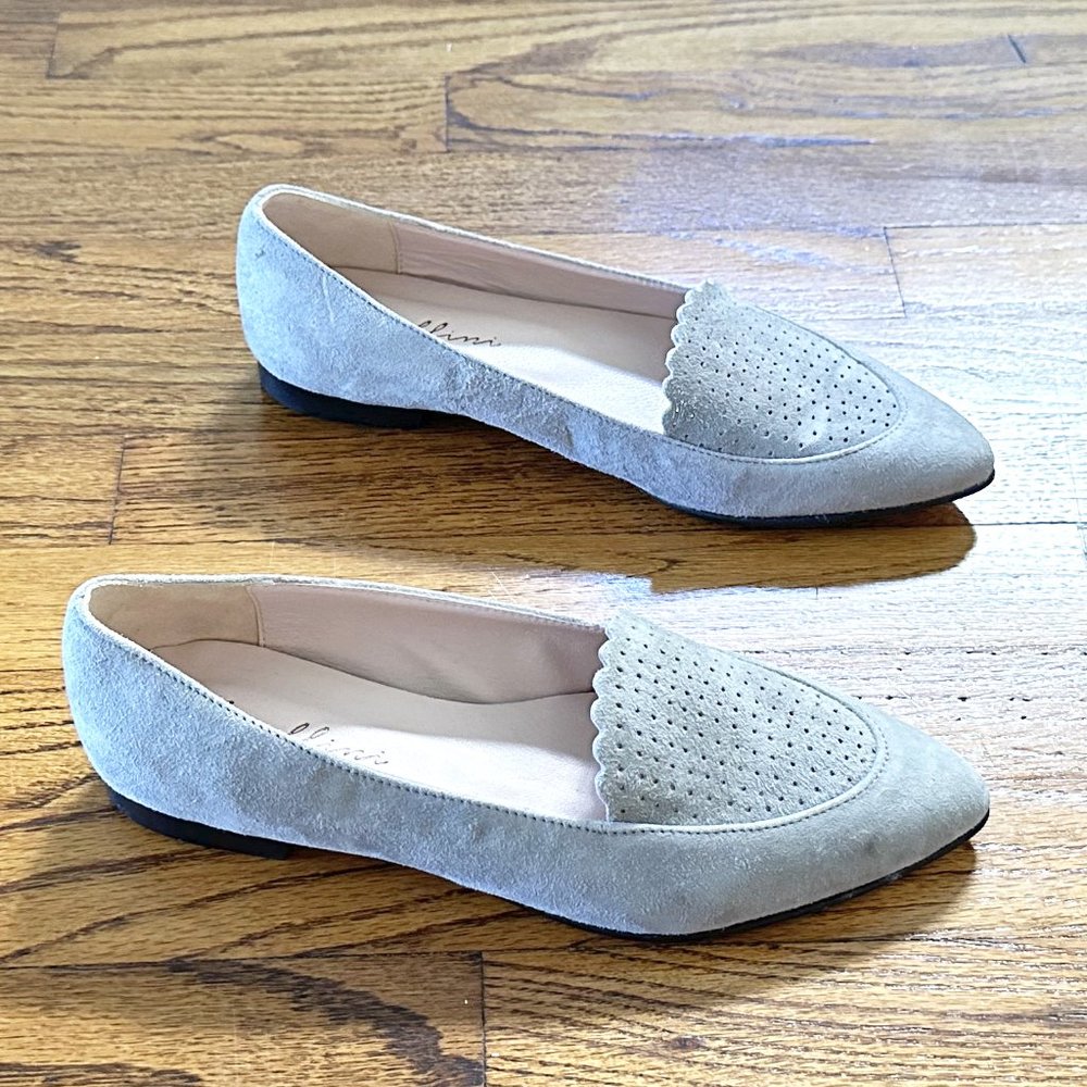 Avellini Made in Italy dove gray suede loafers